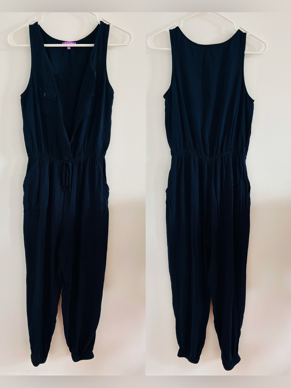 Navy Sleeveless One-Piece Jumpsuit size S